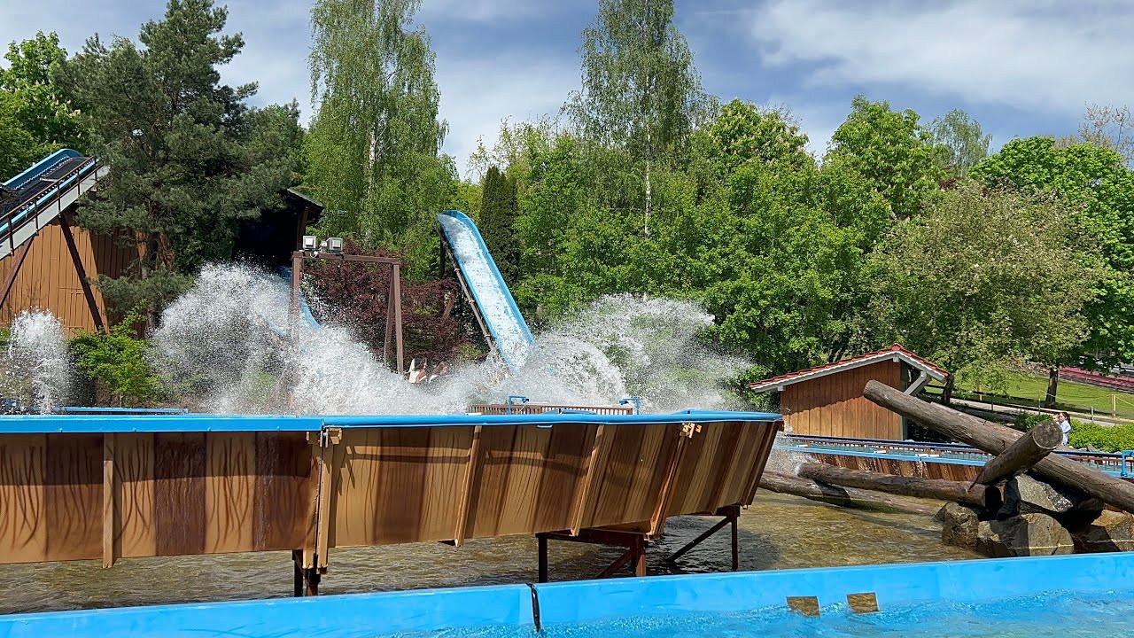 Wildwasserbahn - onride/offride - 4K - @BayernParkReisbach