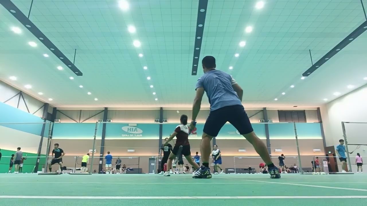 Good exercise, enjoy playing with motivation to  my co- badminton player, Mixed doubles at SBH Expo 