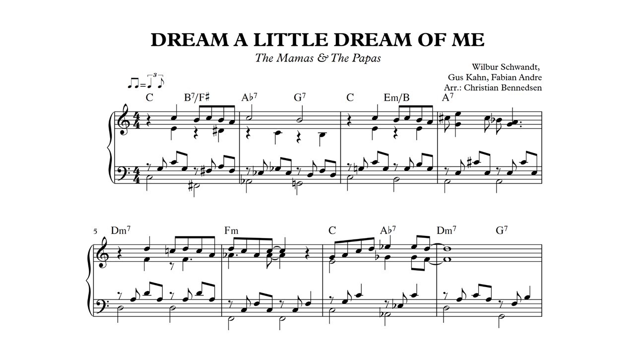 Dream A Little Dream Of Me - Piano