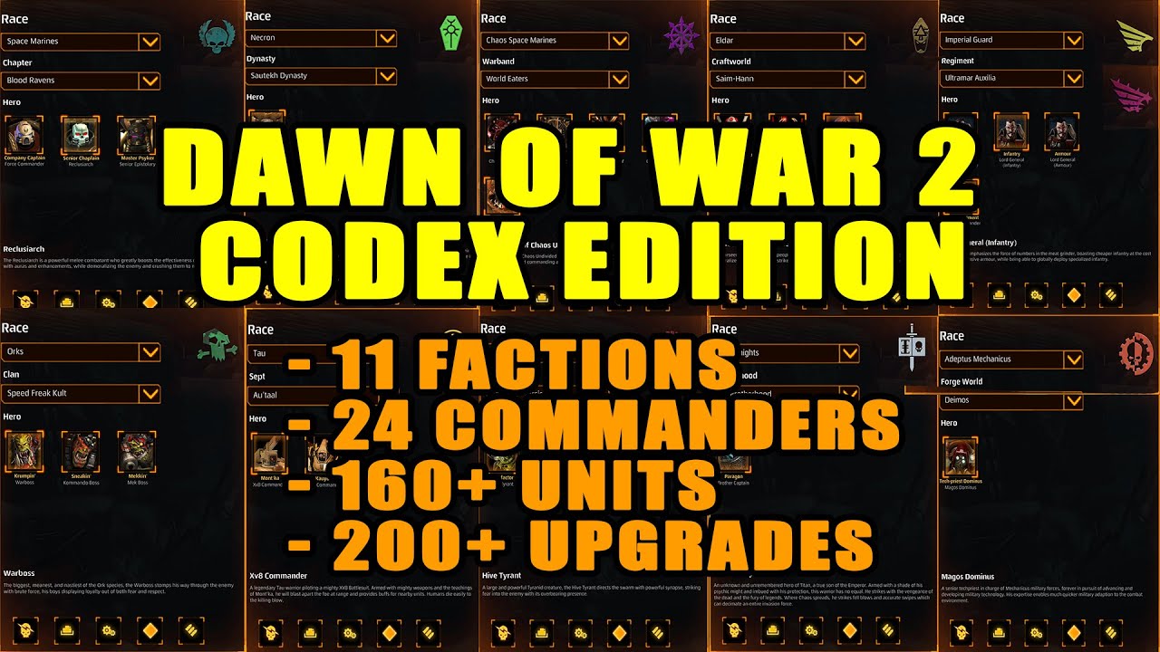 Dawn of War 2 - Codex Edition - Playable Factions and Commanders