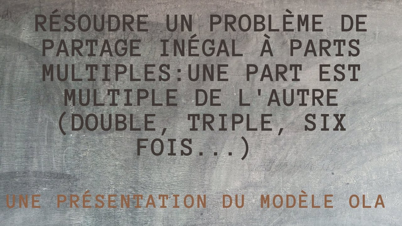 Partage inégal à parts multiples : une part est multiple de l'autre (double...) résolution problèmes
