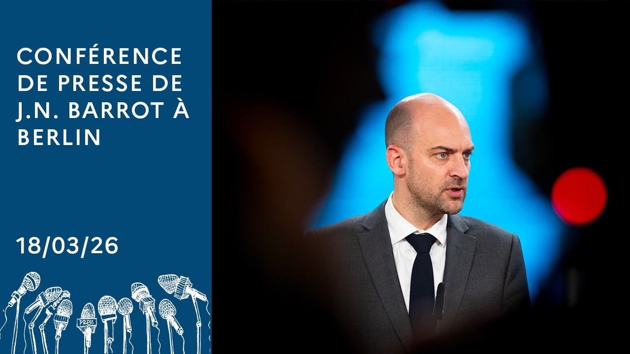 Conférence de presse de Jean-Noël Barrot à Berlin