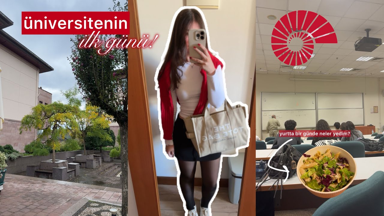 üniversitenin ilk günü! 🏫 | yurtta bir gün neler yiyorum, ilk gün kombini, çanta hazırlama