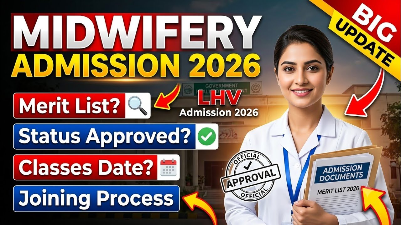 Midwifery & LHV Admission 2026 Merit List Update ✅ | Joining Process & Classes Schedule