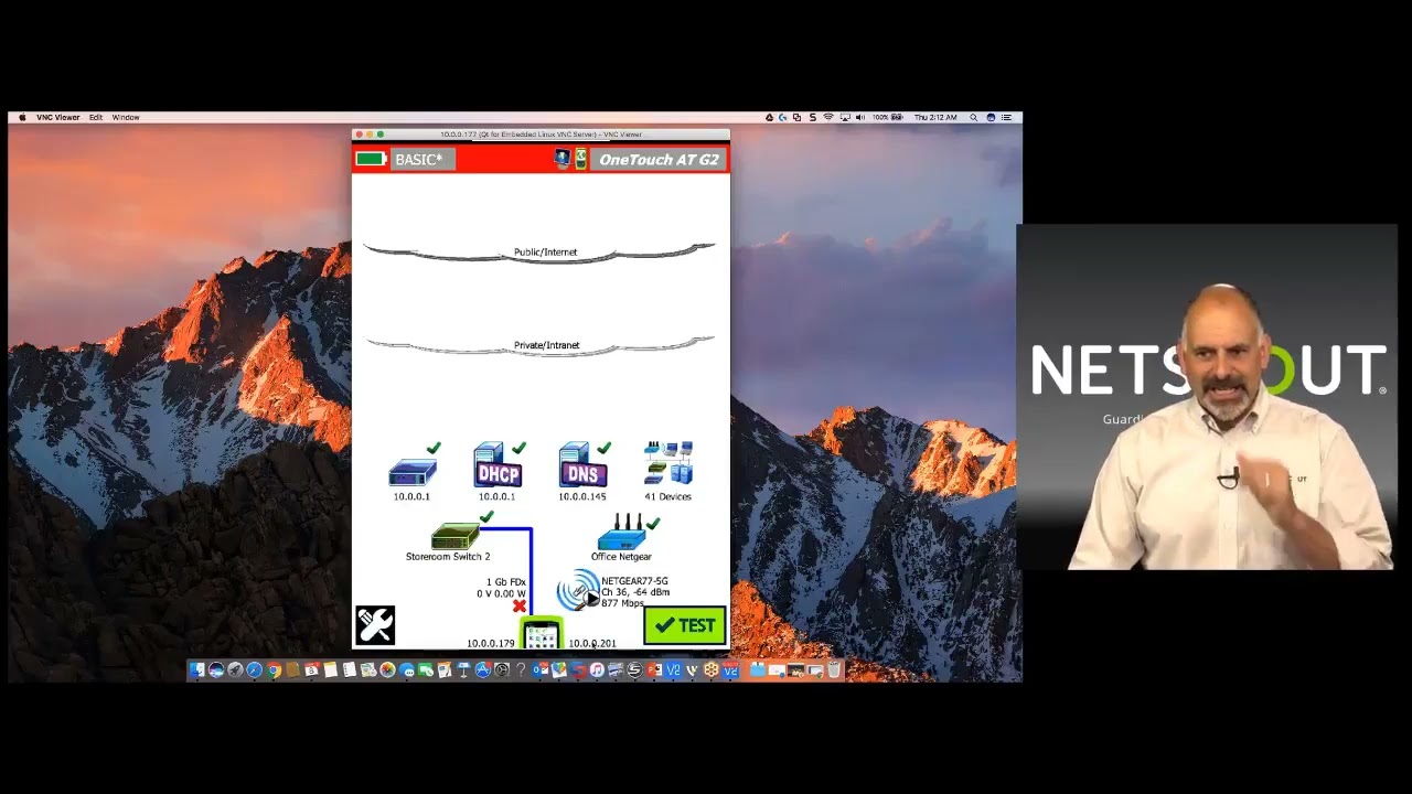 Infrastructure Tests on the OneTouch AT Network Assistant