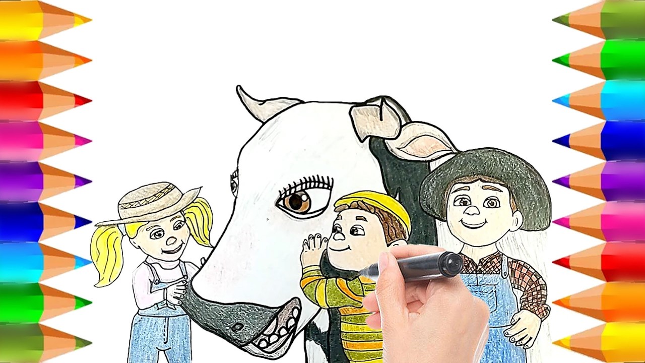 La Vaca Lola y Yo - La Granja de Zenón | Dibujo para Dibujar y Colorear | Dibujos para niños