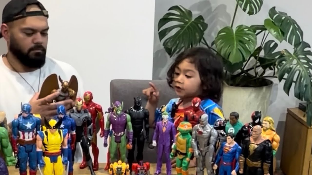 Hartley and TJ Show Their Superhero Toy Collection and Search for Flash