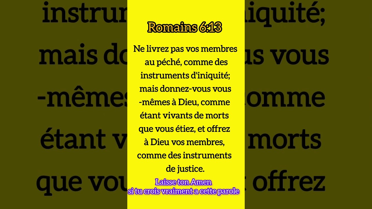 Romains 6:13 #god #shorts #etudierlabib #pri&egrave;re #jesus #jours