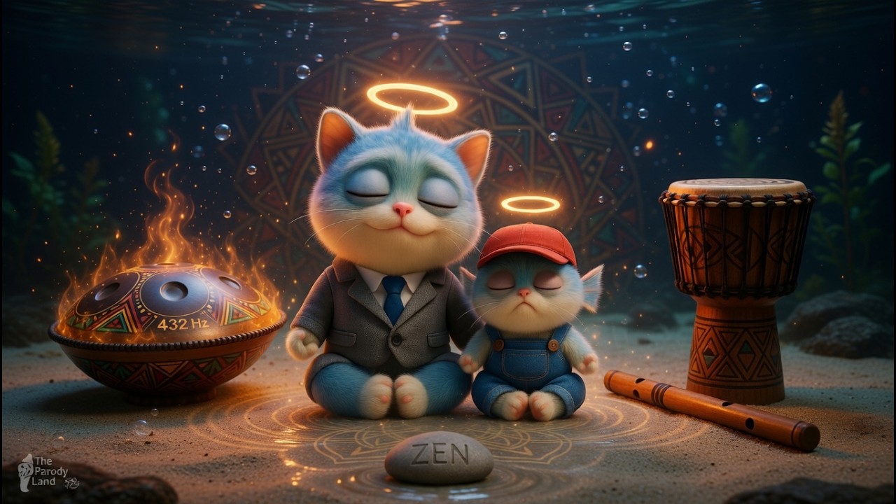 🐟🥁 Dad & Son Fish-Cat — Méditation Ethno Afro · Handpan · Percussions · Flûte | The Parody Land