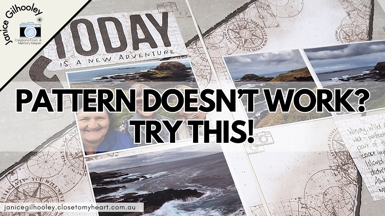 Pattern Paper Doesn't Work? Try This | Scrapbook Layout Process | 8.5 x 11 Layout