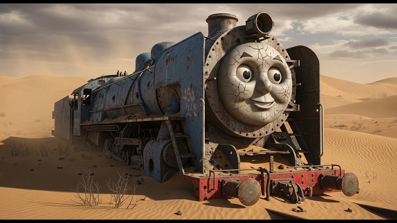 ASMR Car Restoration 😱 – Abandoned Thomas Train Found in the Sand Dunes Desert | Full Rebuild