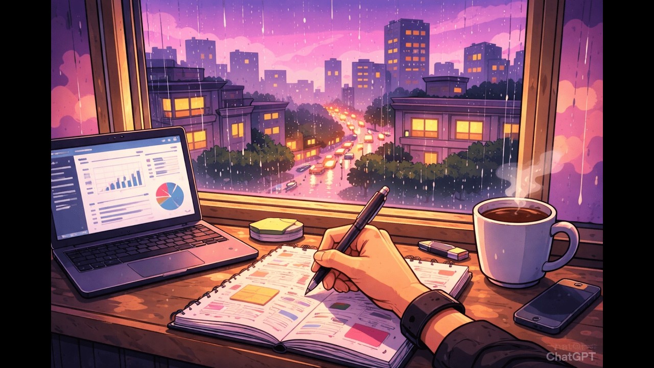 Rain Outside My Window - Acoustic Guitar LoFi for Deep Focus (36 Min)