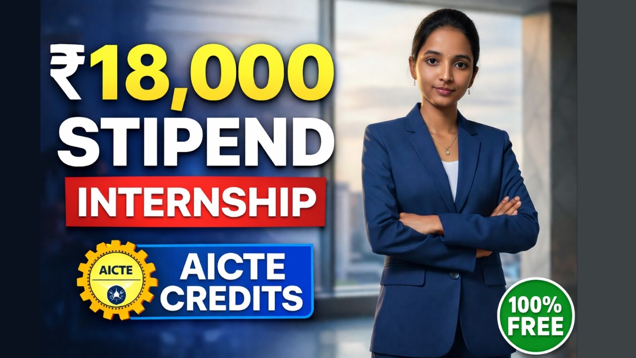 ₹18,000/Month Internship🔥100% Free + AICTE Credits | Pan India #video #videos #aicte #education #ai