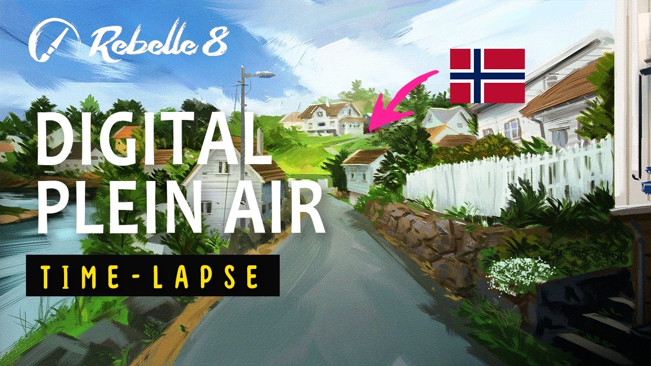 This Beautiful Street in Norway Made Me Paint It | Digital Painting Timelapse