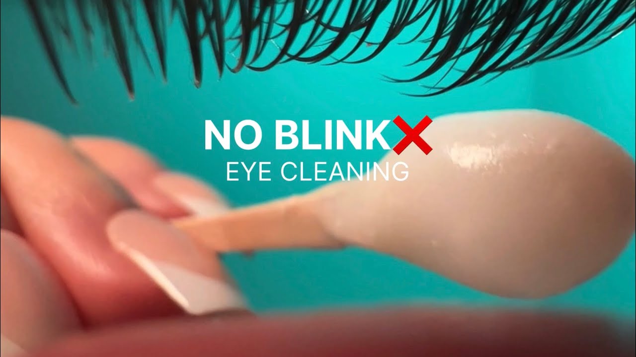 ASMR Eye Cleaning (mouth sound, no blink, soft gentle sounds) 👁️🔍