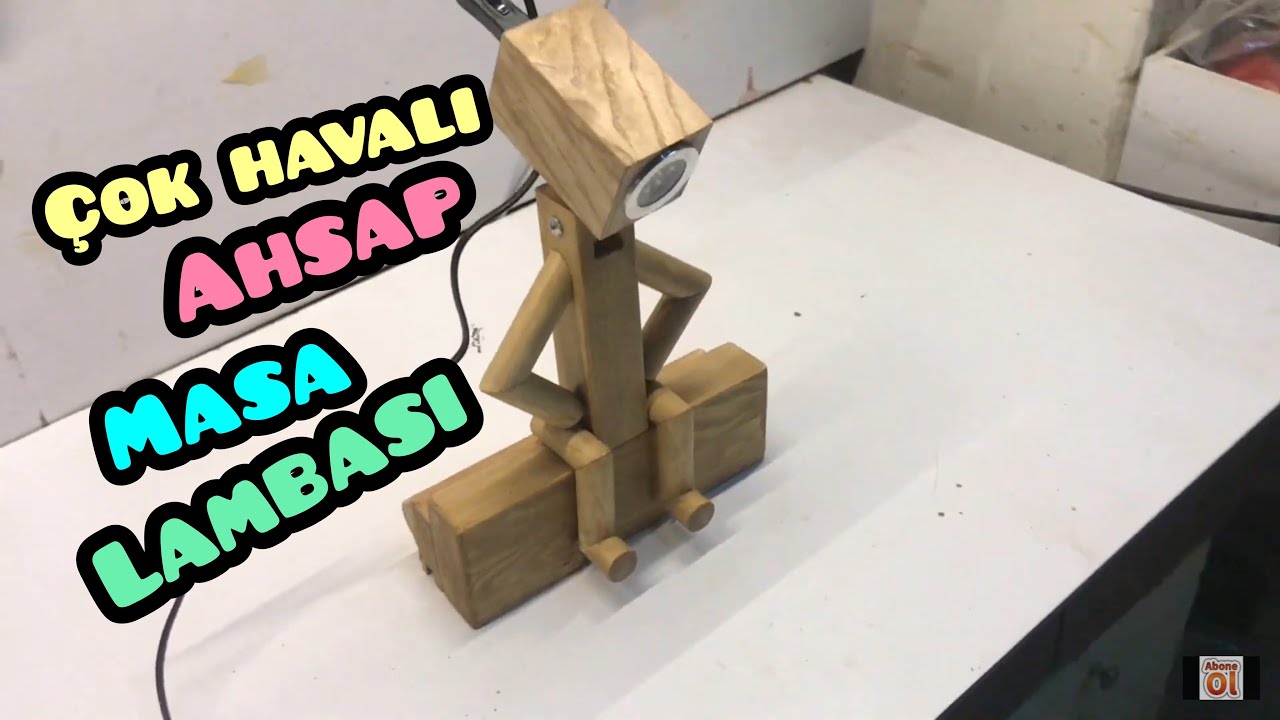 AHŞAPTAN ÇALIŞMA MASASINA AYDINLATMA