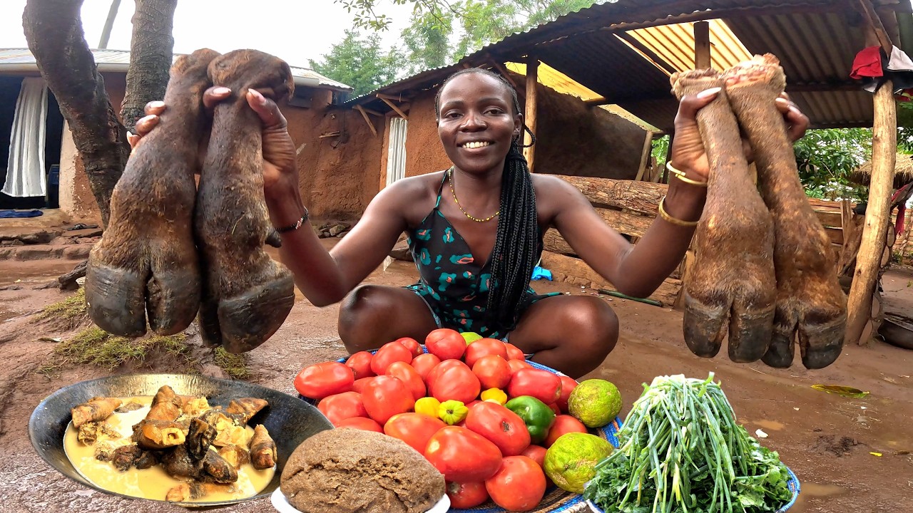 100% Natural  Cow 🦵 Leg  Soup l |No Oil Meal After Christmas 🎄 |African village Life