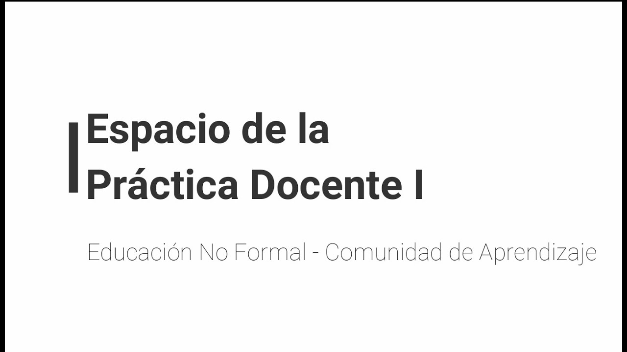 Educaci&oacute;n No Formal - Comunidad de Aprendizaje