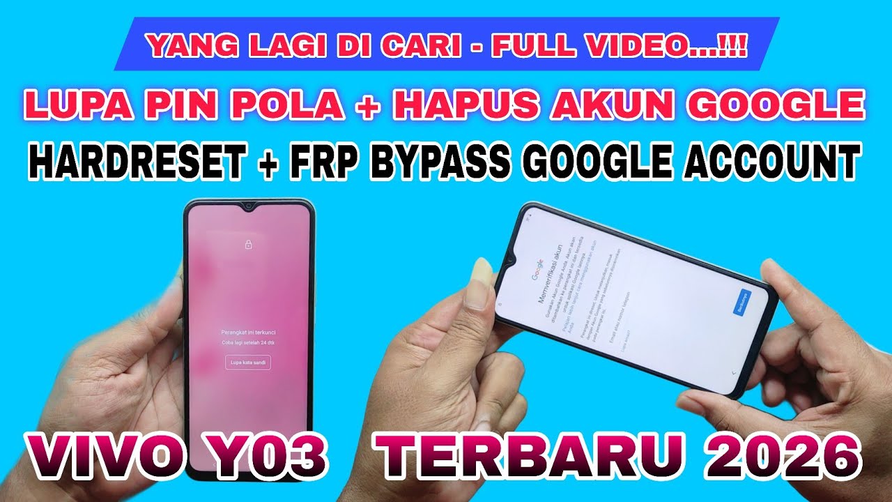 FULL VIDEO‼️ VIVO Y03 LUPA PIN POLA + BYPASS FRP AKUN GOOGLE || VIVO Y03 FRP BYPASS REMOVER LATEST