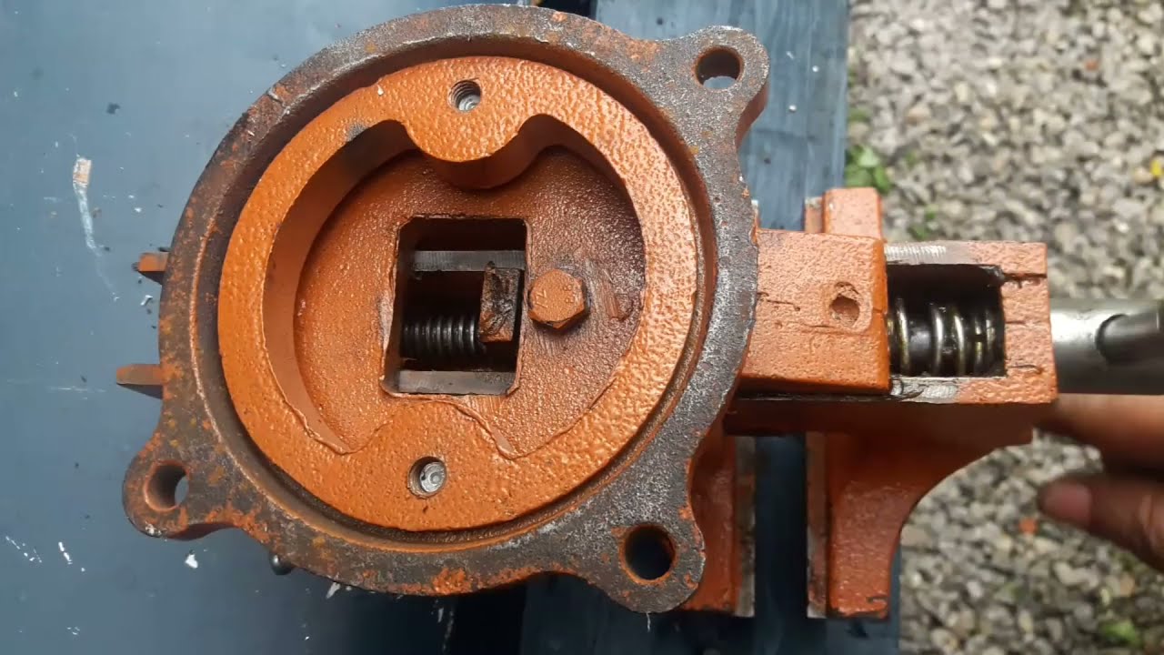 Conserto de Morsa (torno), troca da mola e reforço da arruela de limite.