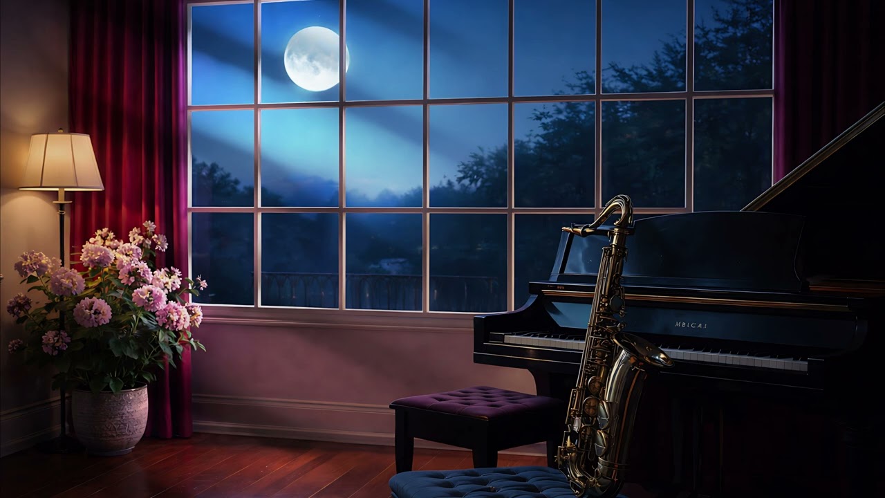 Night Piano Jazz Sax I Moonlight Jazz Lounge | Soft Saxophone & Piano for Relax, Study & Sleep