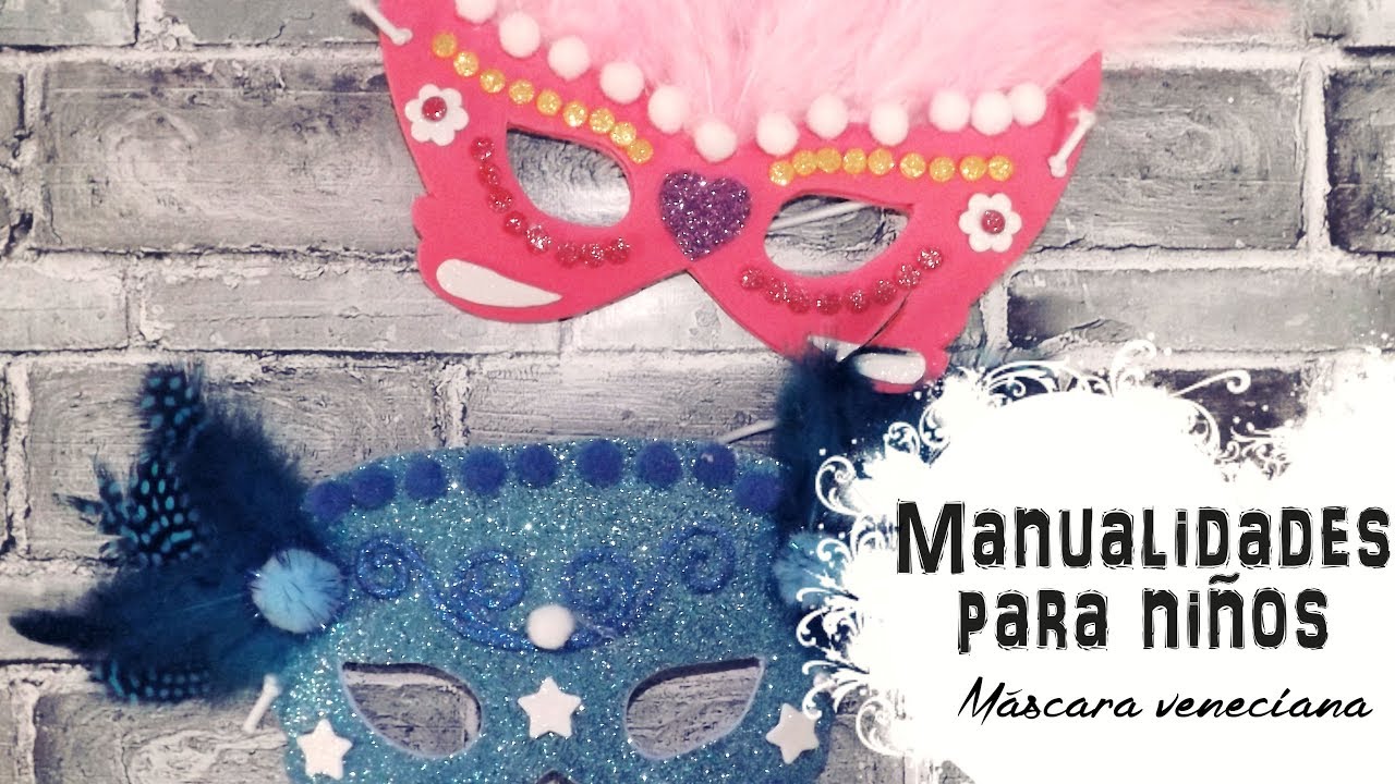 Carnaval 2018: máscaras venecianas - Manualidades para niños (rápidas y sencillas) || Craft & Roll 🎨