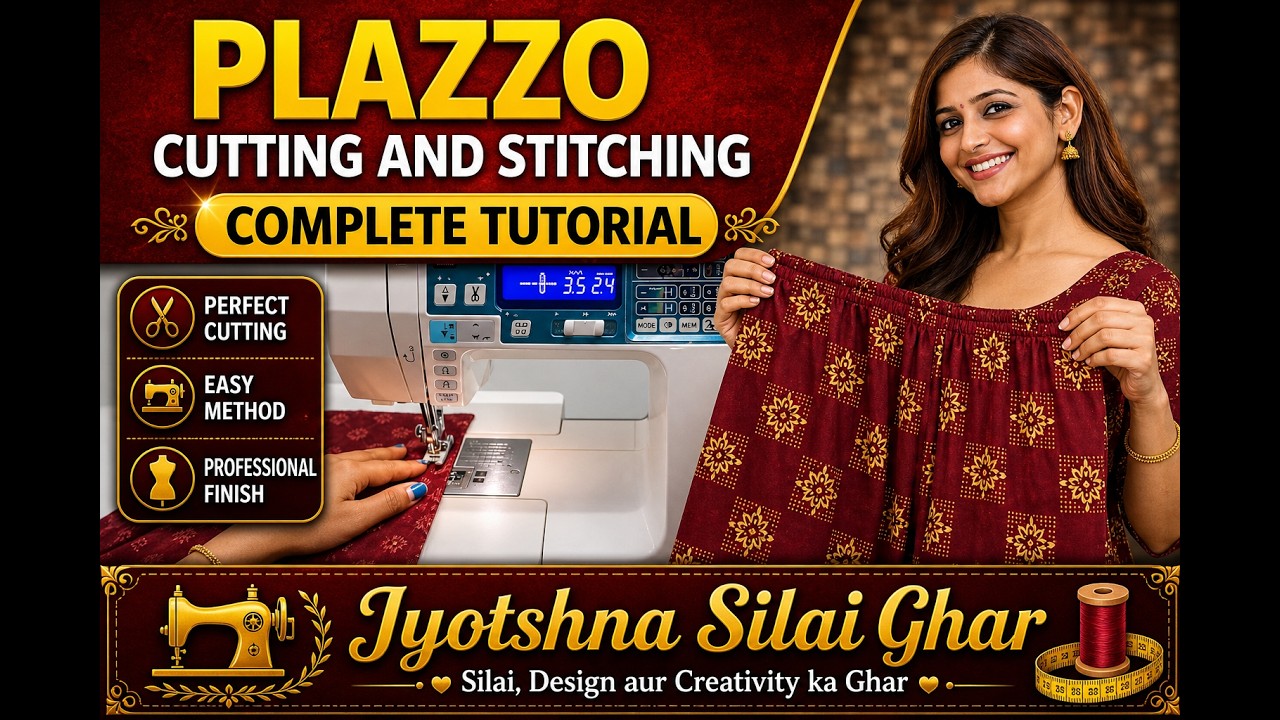 Plazzo Cutting and Stitching Complete Tutorial || Easy Step-by-Step Method || Jyotshna Silai Ghar ||