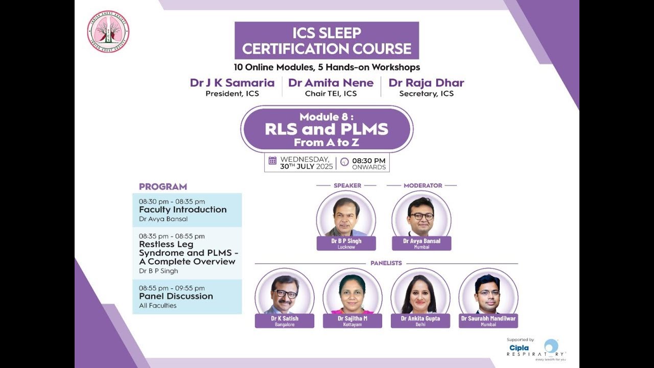 ICS Sleep Certification Course: Module 8-RLS and PLMS - From A to Z