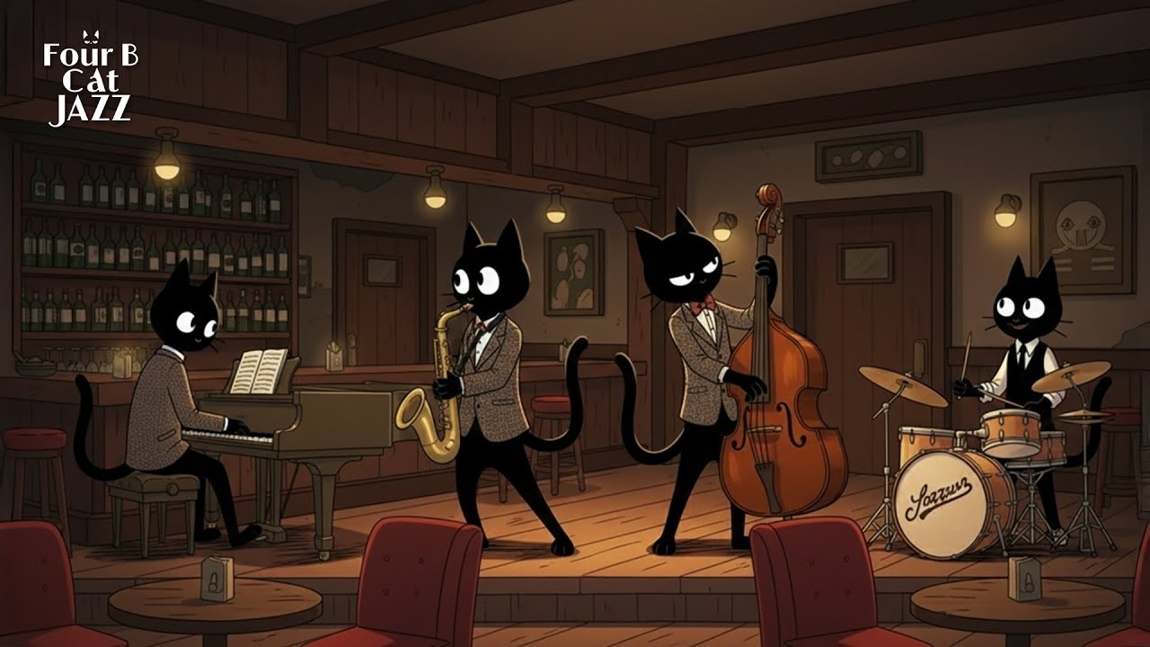 Cool Jazz for Late Nights, Focus & Urban Calm 🌙 | Four B Cat Cool Jazz vol.1