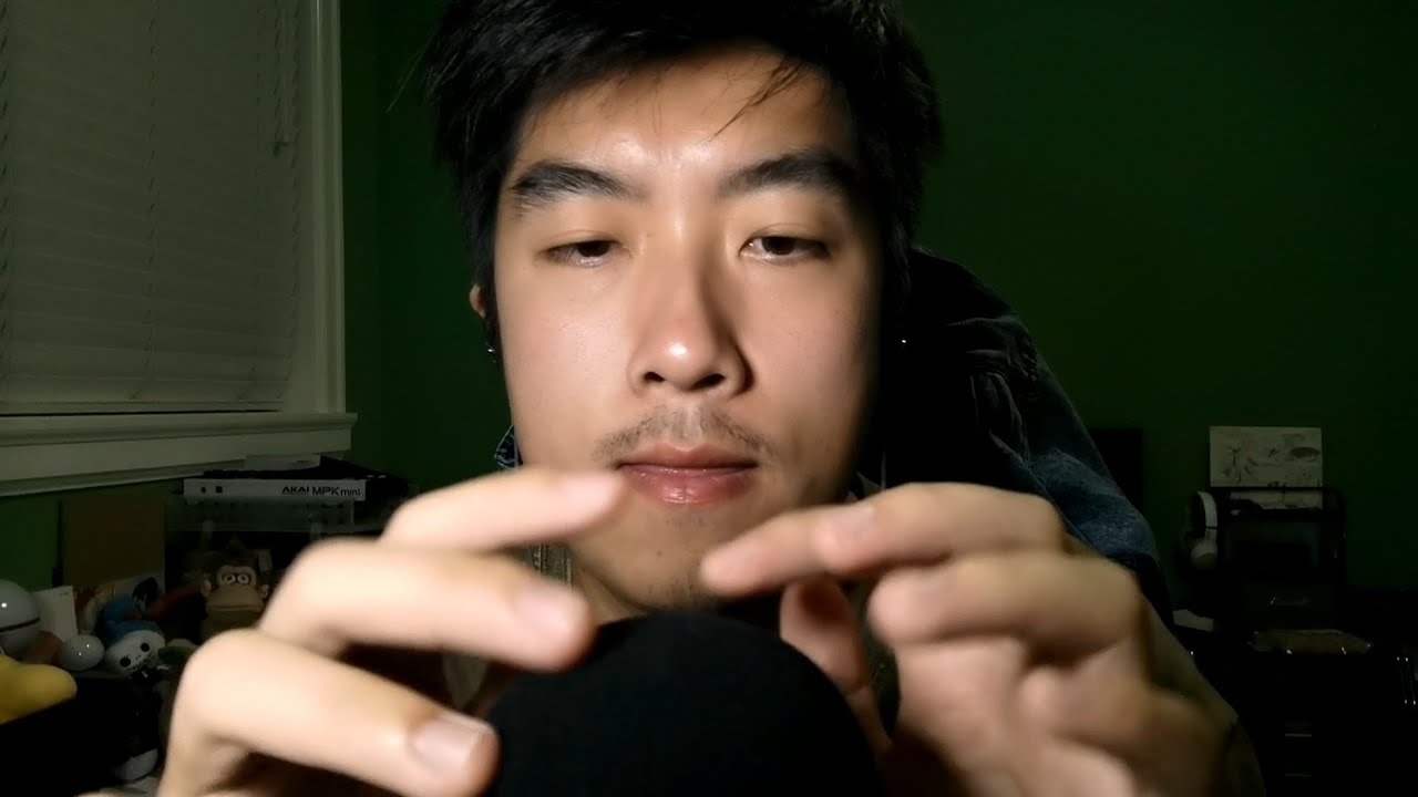 ASMR - chatting while touching a microphone (relaxing)