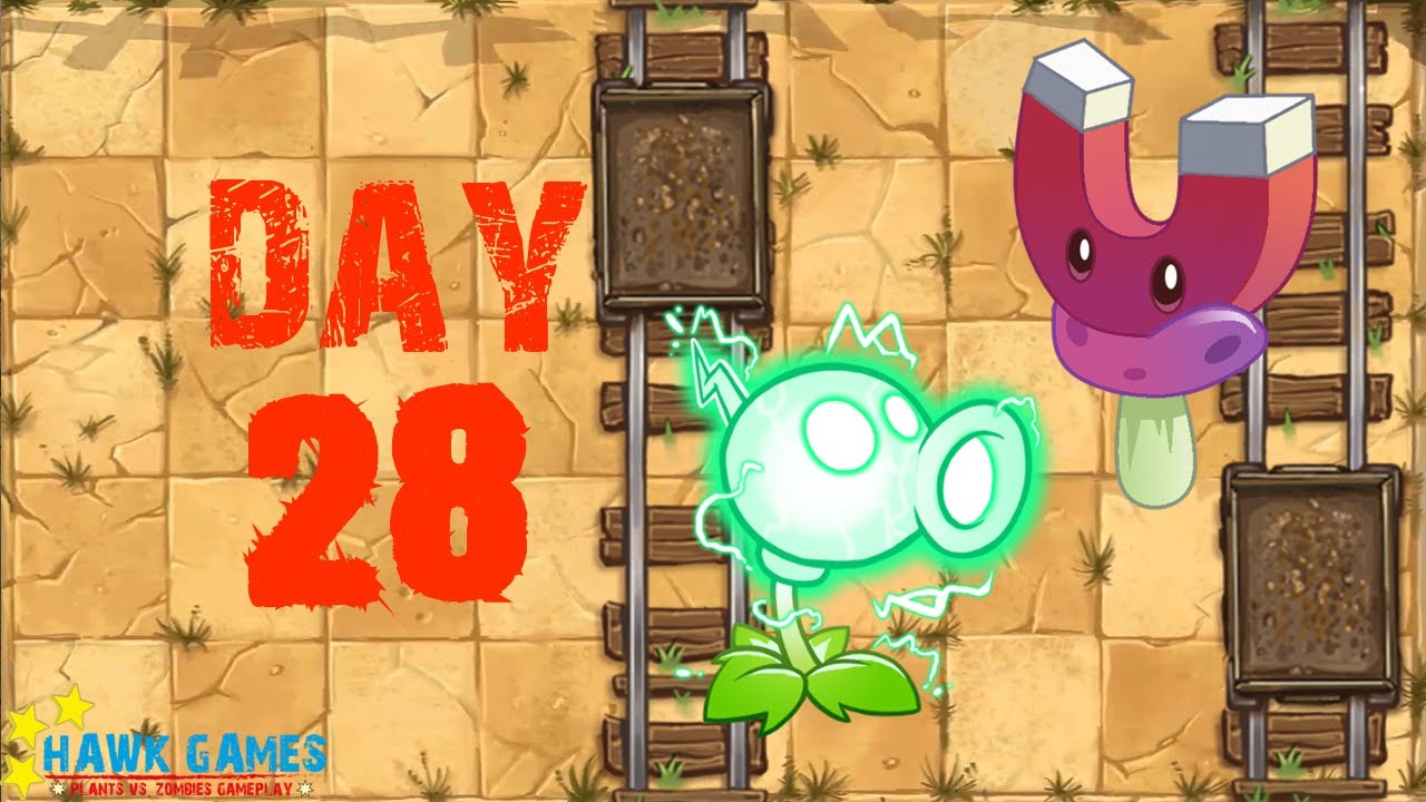 Plants vs Zombies 2 - Wild West - Day 28 [Locked and Load, Electric Peashooter] No Premium
