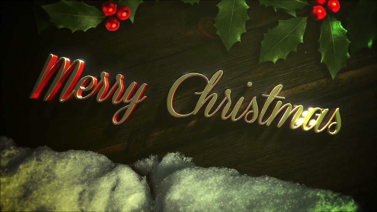 Merry Christmas Wishes Text Animation with White Snow | 4K | FREE TO USE