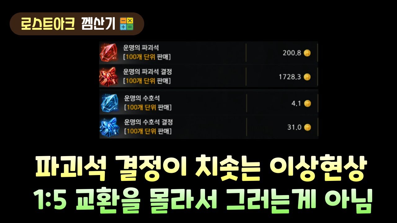 [꿀팁] 운명의 파괴석 결정 가격 상승의 '진짜' 이유