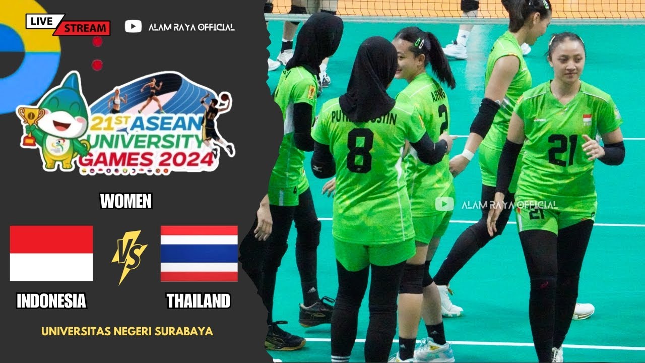 🔴 Women’s volleyball : INDONESIA  VS  THAILAND || 21’’ST ASEAN UNIVERSITY GAMES 2024