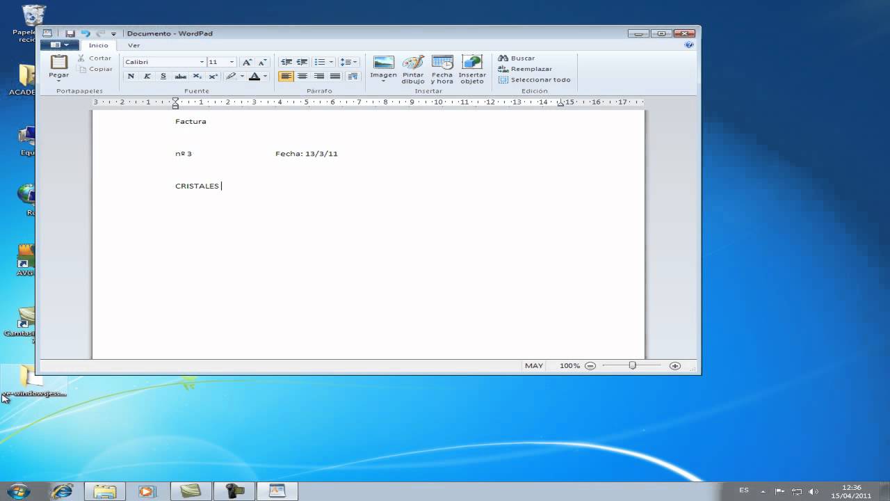Curso Windows 7 Crear documentos con Wordpad y guardarlos en carpetas AINTE