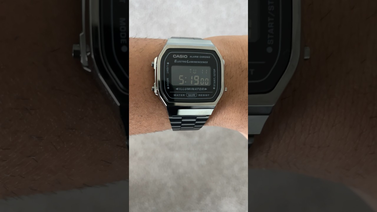 Casio A168WGG-1BDF Love the Stealthy look! #unboxing #casio #a168 #casiowatch #stealth #gunmetalgrey