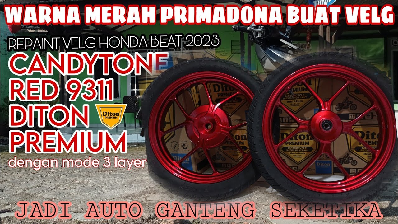 Merah candy primadona | Repaint velg Honda beAT candytone red 9311 Diton Premium