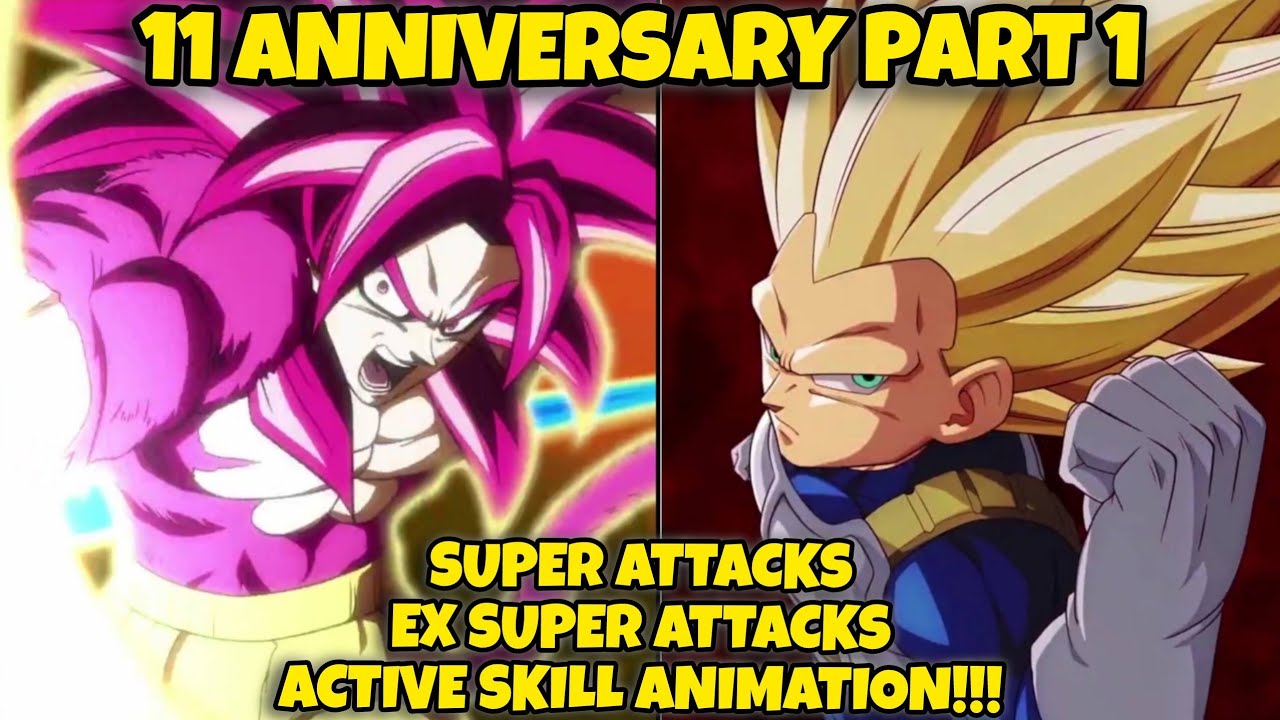 ALL 11TH ANNIVERSARY PART 1 ANIMATIONS!! [Dragonball Z: Dokkan Battle]