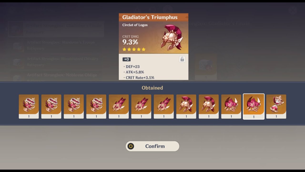 Worth it? 39 Gladiator Artifact Strongboxes | Genshin Impact