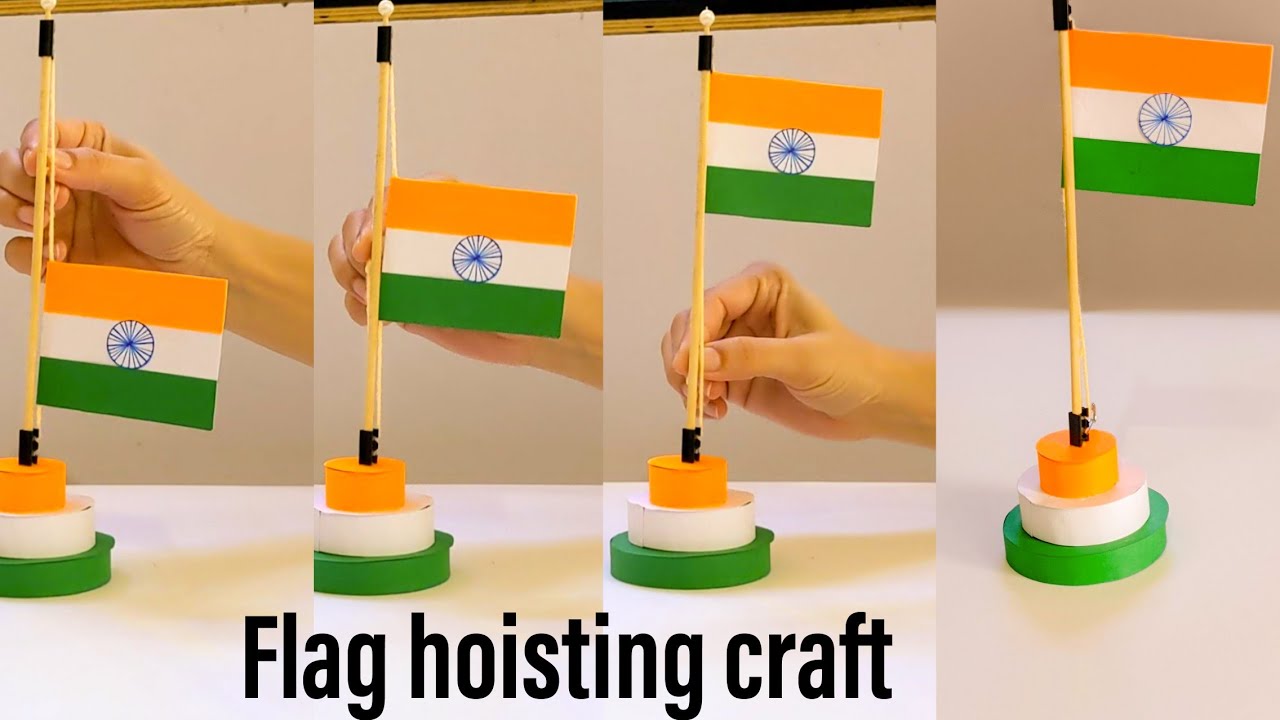 Republic day craft | Flag hoisting republic day  | Indian flag craft