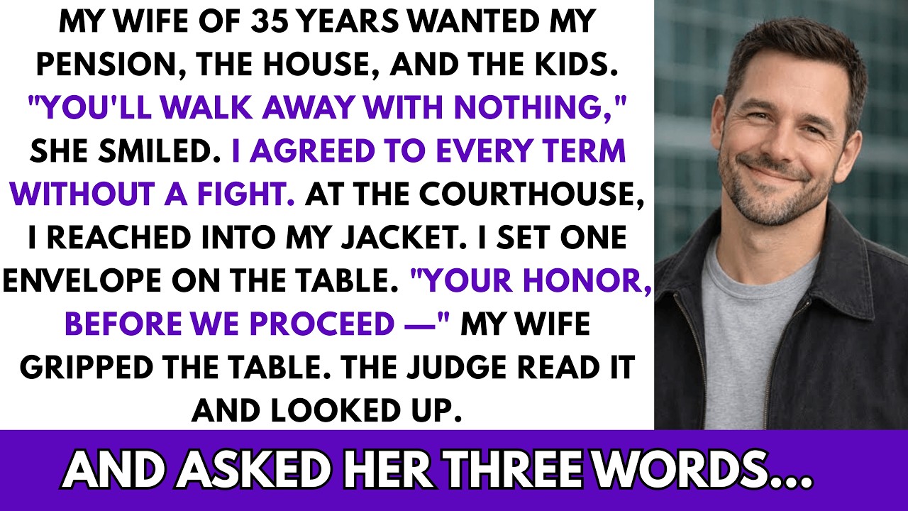 My Wife Demanded My Pension And The Lake House. At The Final Hearing I Set An Envelope On The Tab...