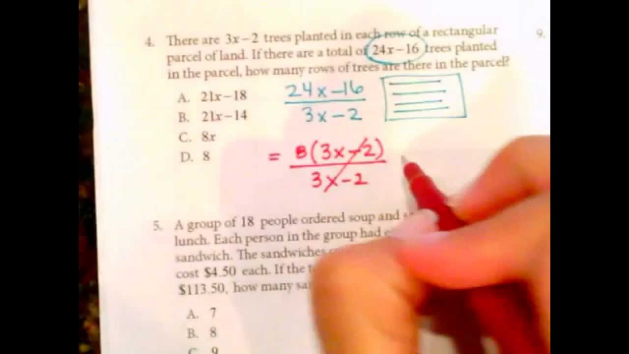 Texas Success Initiative Sample Math Problems 1 to 5