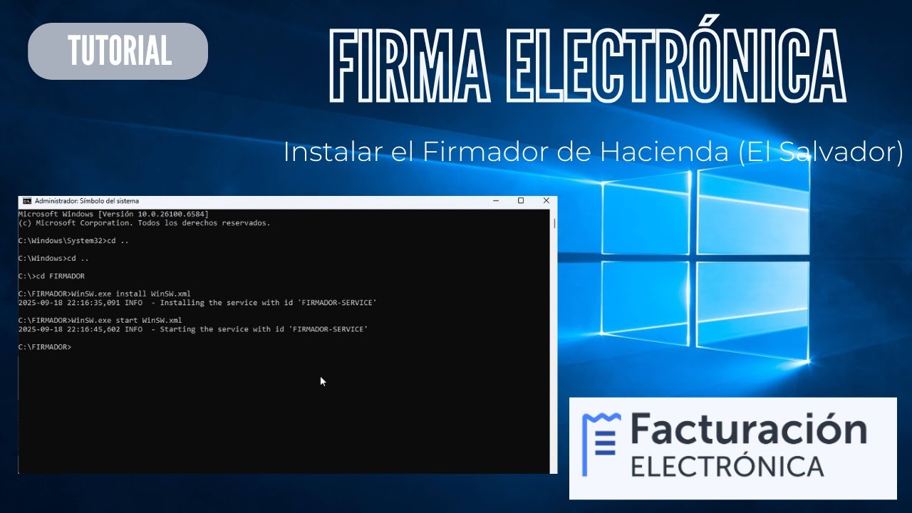 Facturación Electrónica El Salvador - Firmador de Hacienda como Servicio en Windows