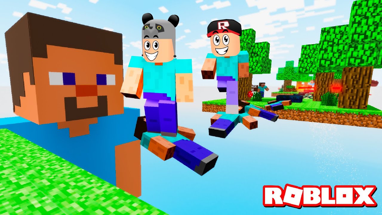Minecraft Steve Ol ve Parkuru Bitir!! - Panda ile Roblox Escape Minecraft Obby