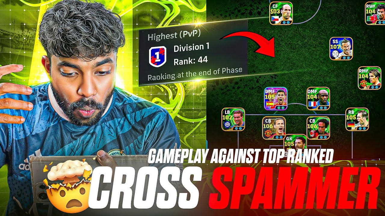 GAMEPLAY AGAINST TOP RANKED CROSS SPAMMER 🥵🔥 || അവസാന നിമിഷം അവൻ പൂട്ടുപൊളിച്ചു 🫠🚶
