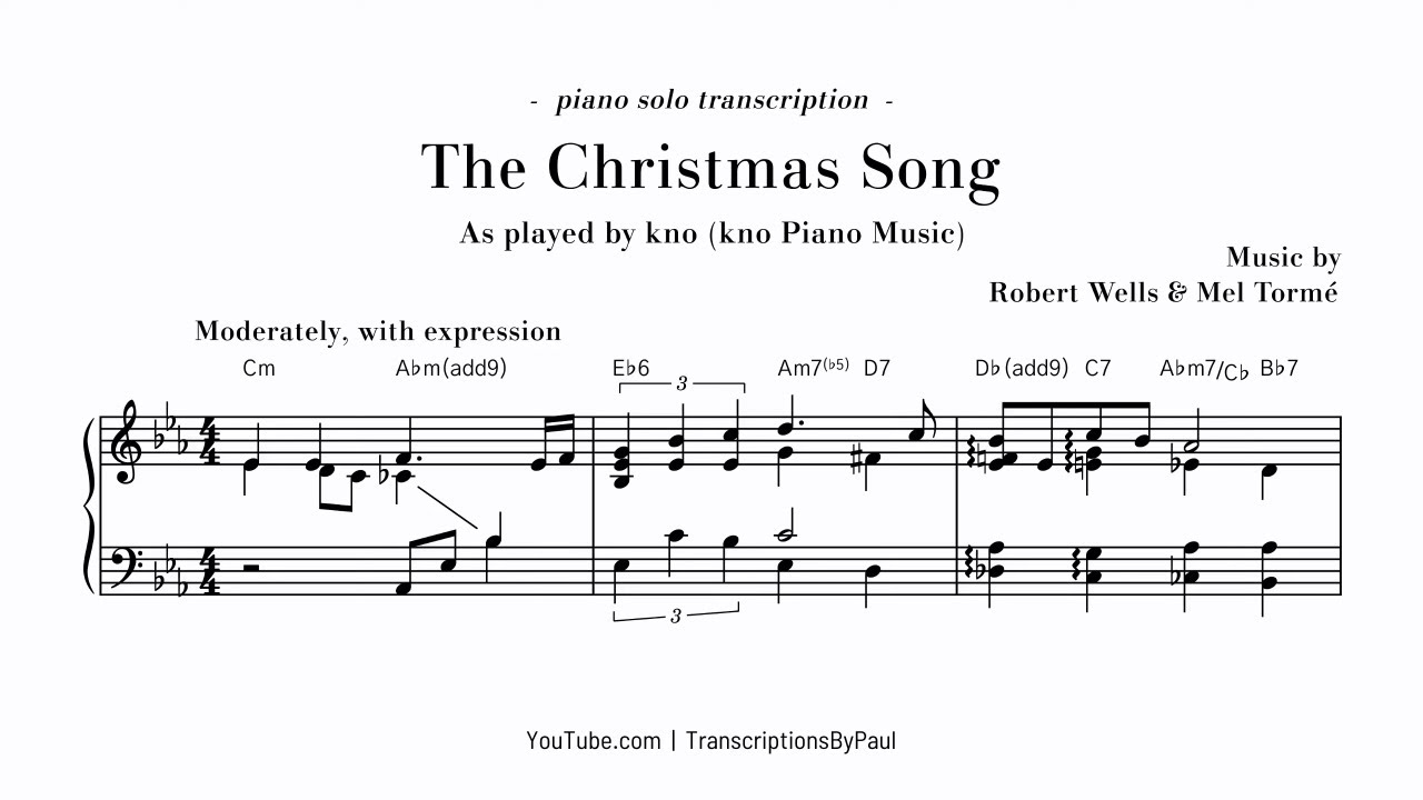The Christmas Song (kno Piano Music) - Sheet music transcription
