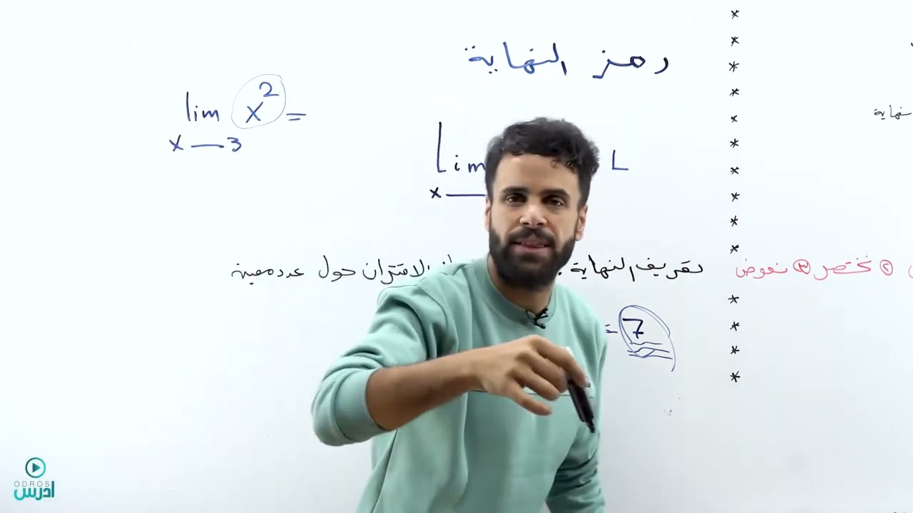 منذر ابو عواد -(الاول ثانوي الحصة رقم ١٦ الوحدة الثانية) - مفهوم النهاية بالتعويض المباشر