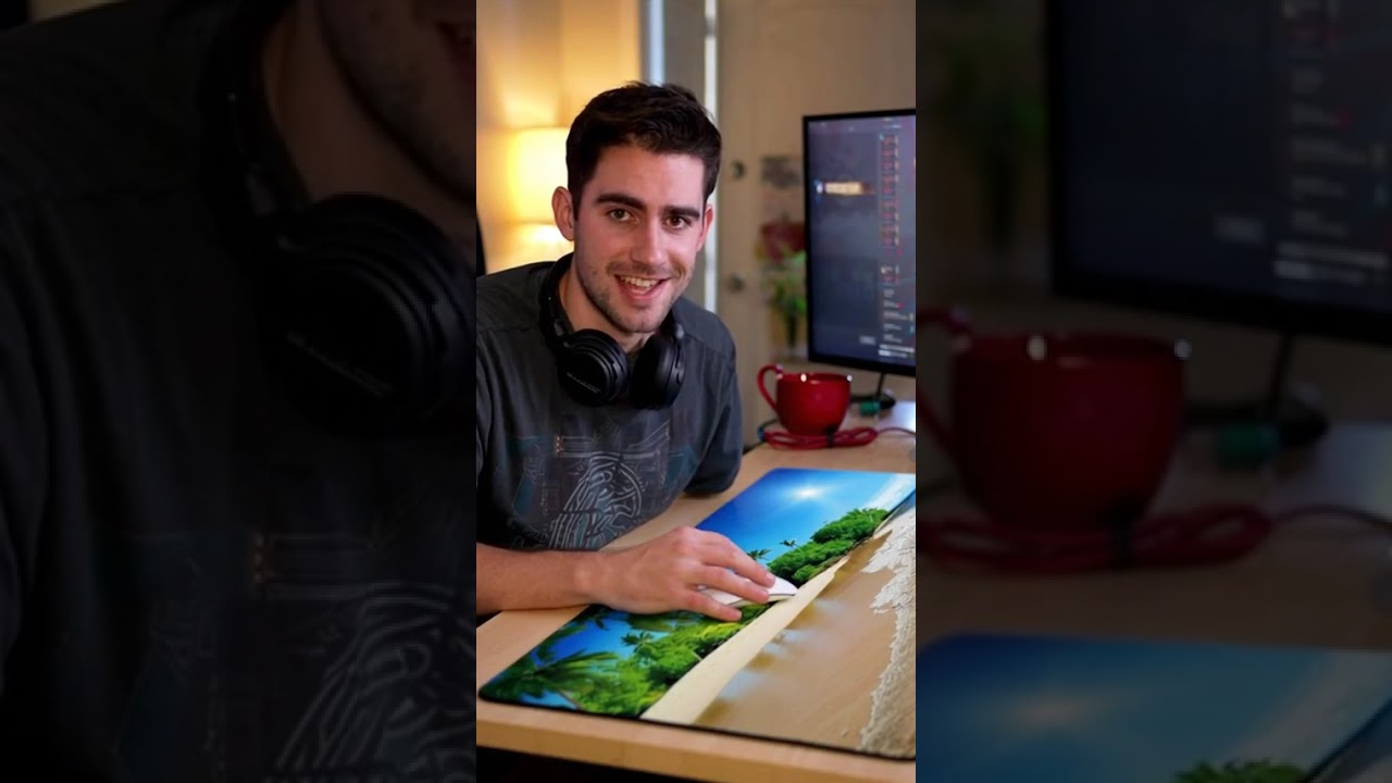 XXL Mouse Pad | Beach Design | 31.5" x 11.8" | Non-Slip | Stitched Edges | Extended Desk Mat