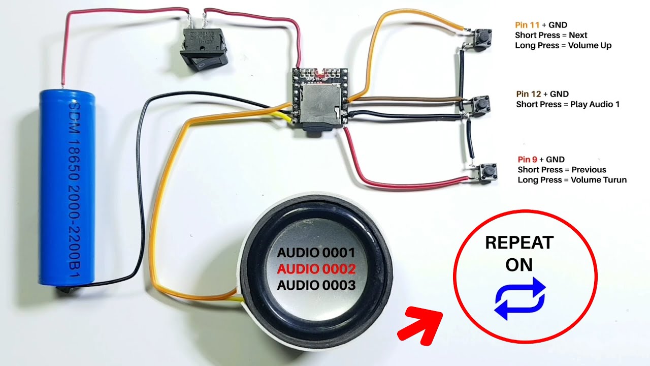 Использование DFPlayer Mini без Arduino и без ПК | Объяснение