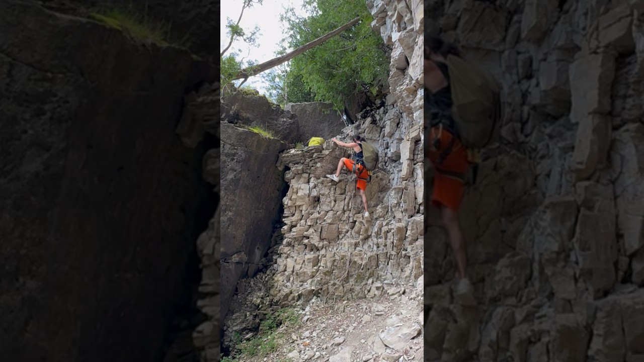 Loon&rsquo;s head is a beautiful place for climbing in Ontario #climberlife #ontario #rockclimbing